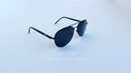 Ochelari de soare Aviator Polarizati, cu brate flexibile, rama neagra si lentile negre, prezentare