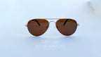 Ochelari de soare Aviator Polarizati, rama aurie si lentile maro, vedere frontala