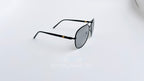 Ochelari de soare Aviator Polarizați cu rame negre subțiri și lentile gri, un model clasic pentru bărbați.