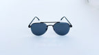 Ochelari de soare aviator style, rama neagra si lentile negre, vedere fata