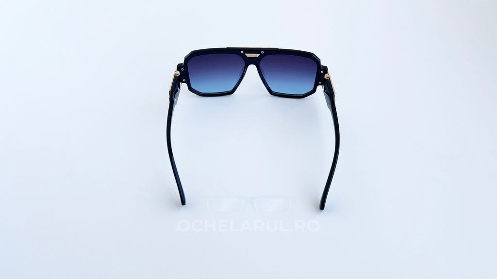 Ochelari de soare Brooks Gooldblack Garibaldi - Rama neagra-aurie - Lentile violet degrade - Vedere spate
