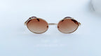 Ochelari de soare Cartier Giverny Style cu rame aurii și lentile maro degrade, design elegant pentru bărbați.