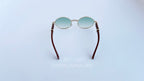 Ochelari de soare Cartier Giverny Style cu rame aurii și maro și lentile verzi degrade, design elegant pentru bărbați.