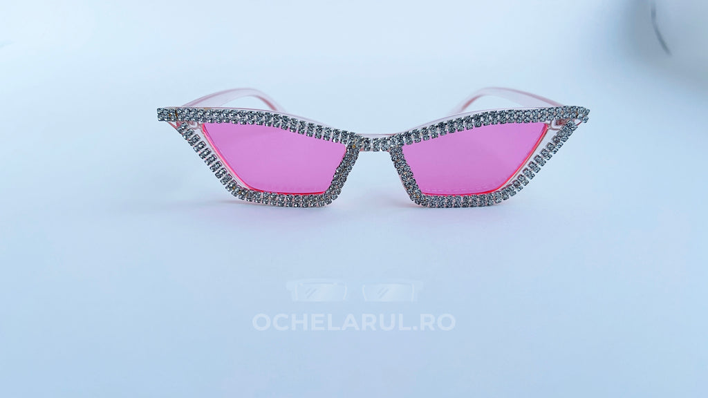 Ochelari de soare Cat Eye cu Pietre Strălucitoare