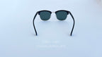 Ochelari de soare Clubmaster Polarizați cu rame negre și lentile verzi, design clasic unisex pentru protecție UV.
