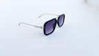 Ochelari de soare David Beckham 7101S style, rama argintiu-negru si lentile violet degrade, prezentare