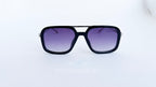 Ochelari de soare David Beckham 7101S style, rama argintiu-negru si lentile violet degrade, vedere fata aproape