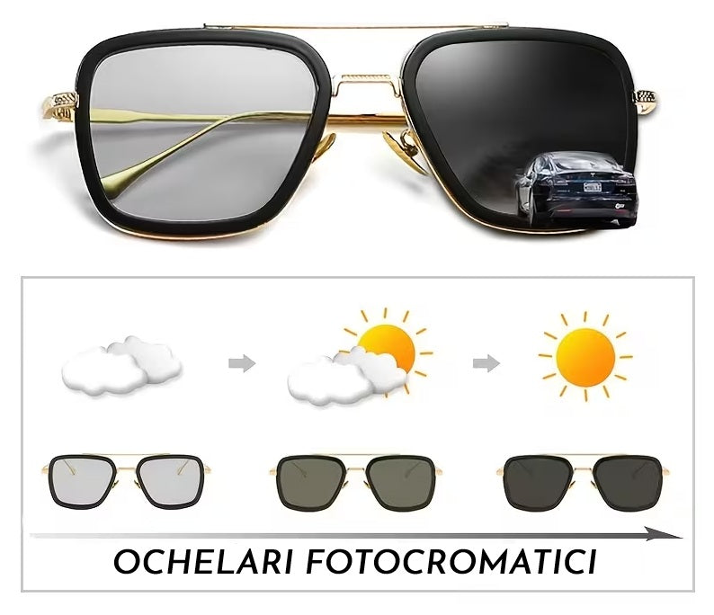Ochelari de soare Dita Flight Polarizati - Fotocromatici - Rama aurie-neagra - Lentile gri - Explicatii ochelari fotocromatici