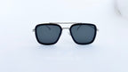Ochelari Dita Flight Style cu rame argintii și lentile negre, ochelari de soare bărbătești cu design modern și elegant.
