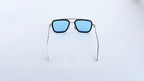 Ochelari de soare Dita Flight, rama argintie-neagra si lentile albastre degrade, vedere spate