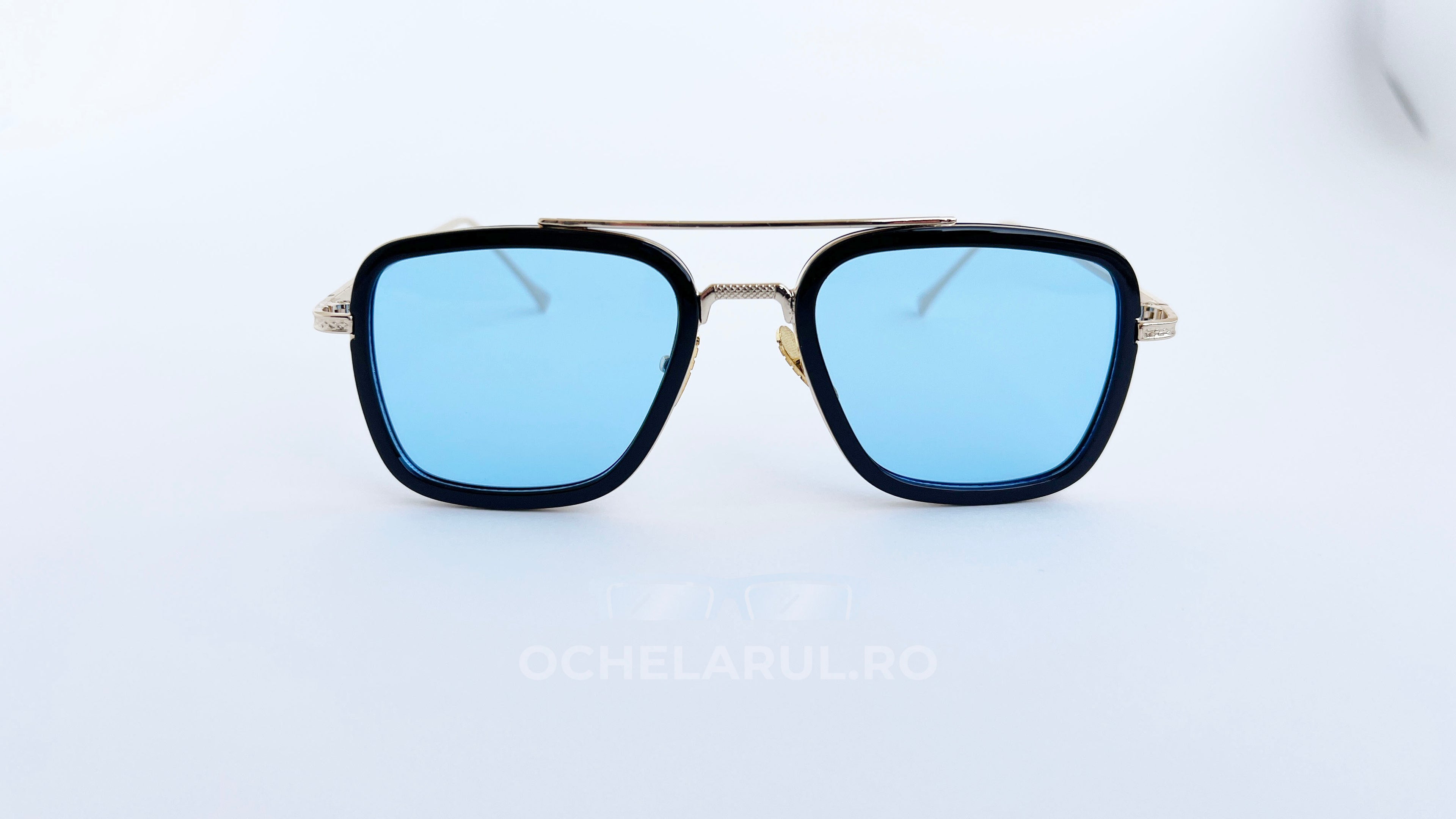 Ochelari Dita Flight Style cu lentile albastre și ramă aurie, design modern pentru ochelari de soare bărbați