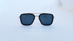 Ochelari Dita Flight Style cu rame aurii și lentile pătrate negre, ochelari de soare bărbătești eleganți.