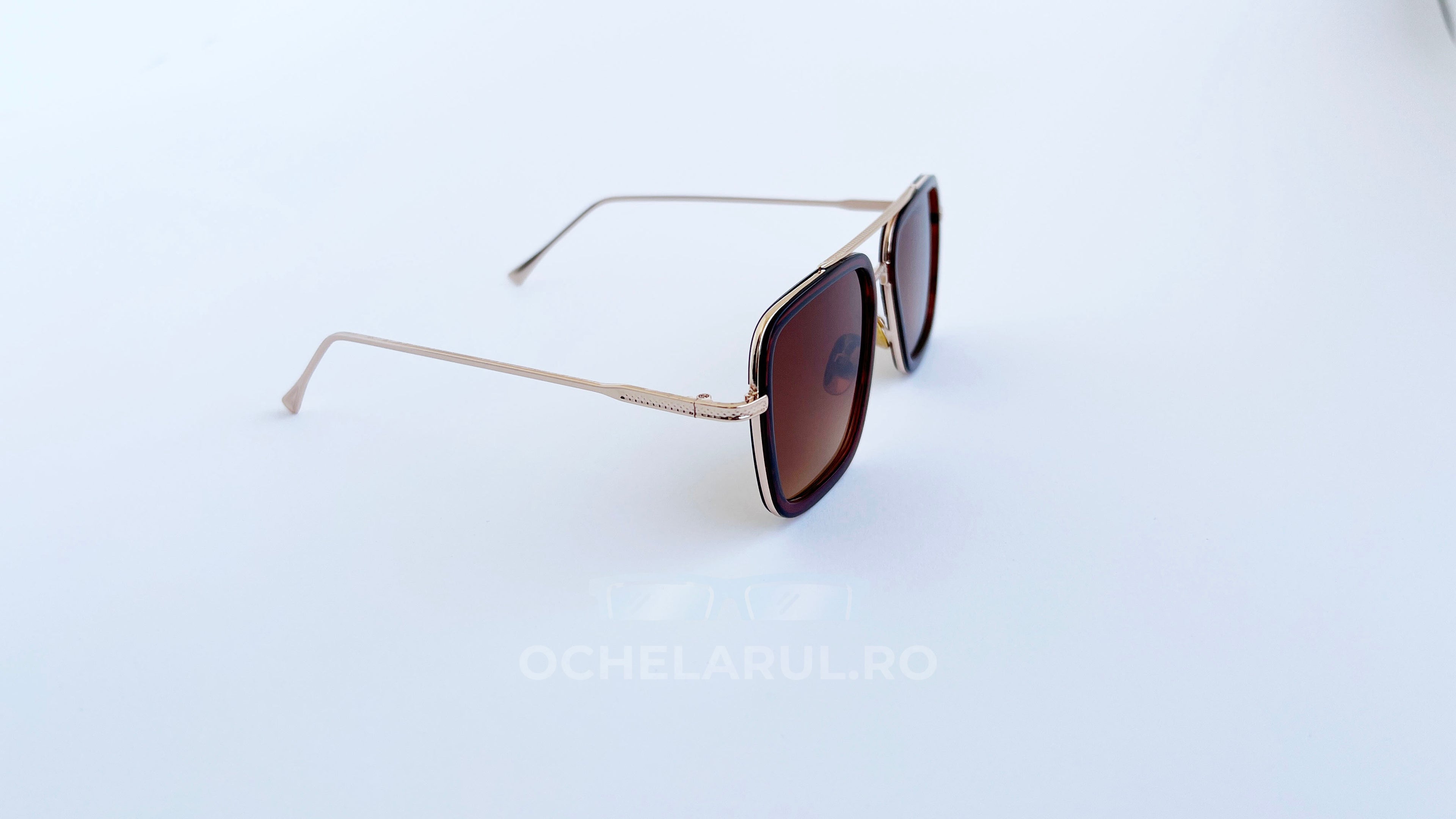 Ochelari de soare Dita Flight rama aurie-neagra si lentile maro degrade, vedere laterala
