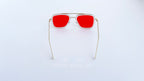 Ochelari de soare Dita Flight Style - Rama aurie transparenta Lentile rosii - vedere spate