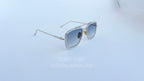 Ochelari Dita Flight Style cu rame aurii transparente și lentile gri degrade, ochelari de soare bărbați eleganți
