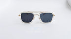 Ochelari de soare Dita Flight Style - Rama aurie transparenta, Lentile negre - vedere fata aproape