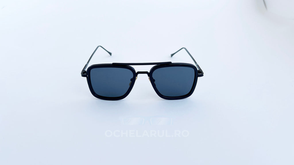 Ochelari de soare Dita Flight Style - Rama neagra, Lentile negre - vedere fata