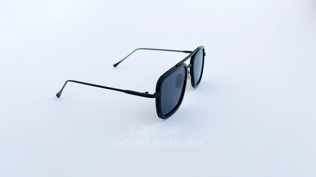 Ochelari de soare Dita Flight Style - Rama neagra, Lentile negre - vedere laterala