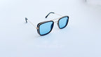 Ochelari de soare Dita Flight Wrap Style - Rama aurie neagra, Lentile albastre - prezentare