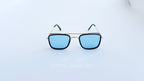 Ochelari de soare Dita Flight Wrap Style - Rama aurie neagra, Lentile albastre - vedere fata