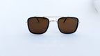 Ochelari de soare Dita Flight Wrap Style - Rama aurie neagra, Lentile maro - vedere fata aproape