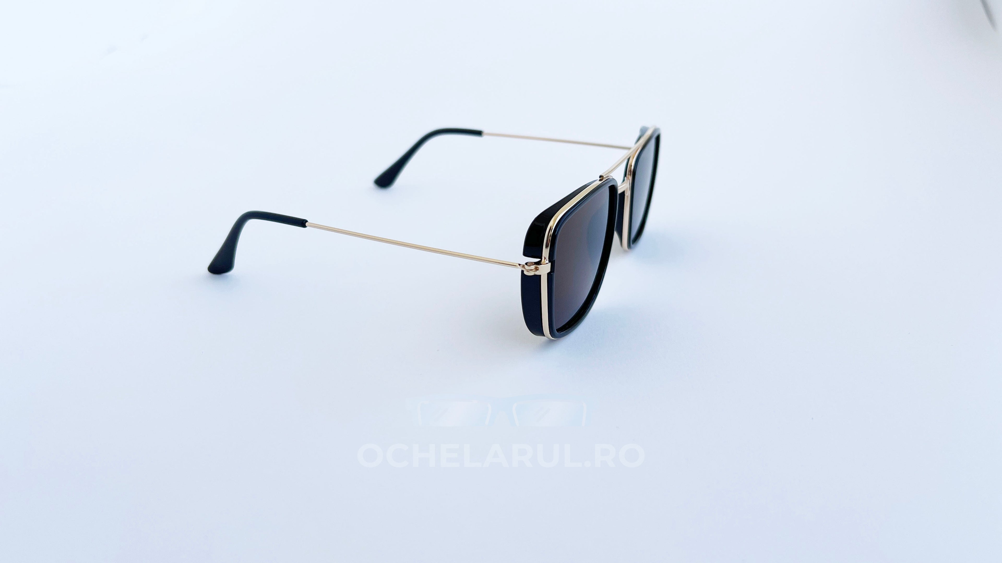 Ochelari de soare Dita Flight Wrap Style - Rama aurie neagra, Lentile maro - vedere laterala