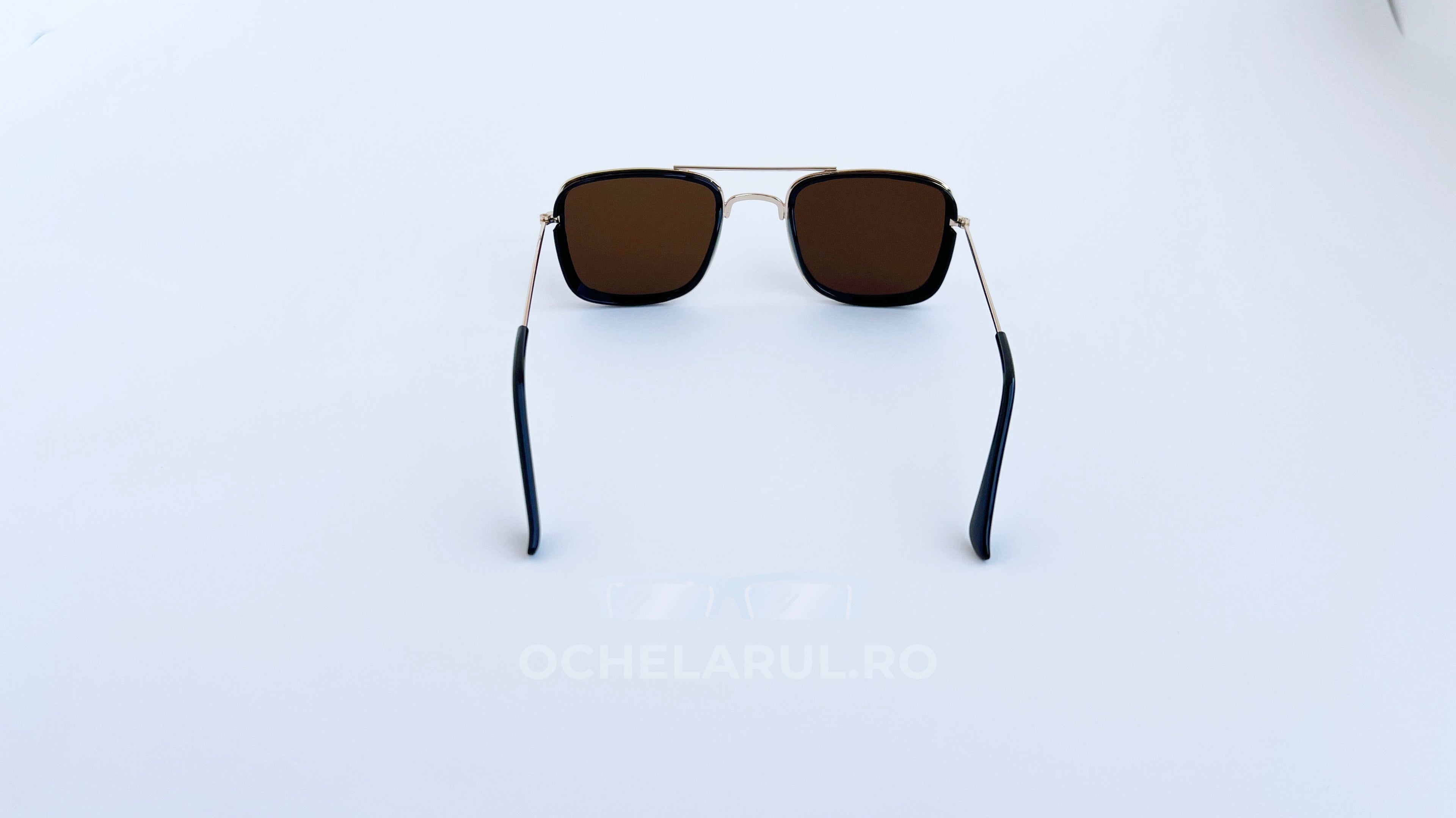Ochelari de soare Dita Flight Wrap Style - Rama aurie neagra, Lentile maro - vedere spate