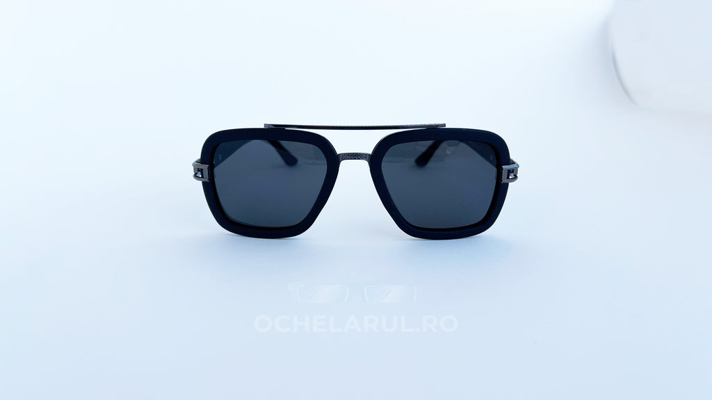 Ochelari de soare Dita LXN-EVO Polarizati, rama negru mat si lentile negre, vedere fata aproape