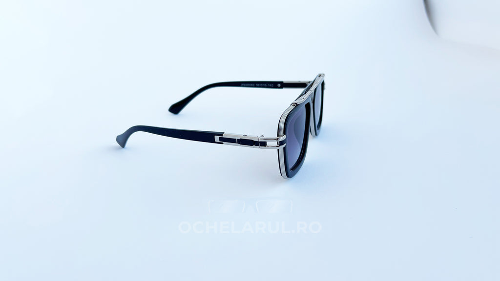 Ochelari de soare Dita Lxn-Evo, rama neagra-argintie si lentile violet degrade, vedere laterala
