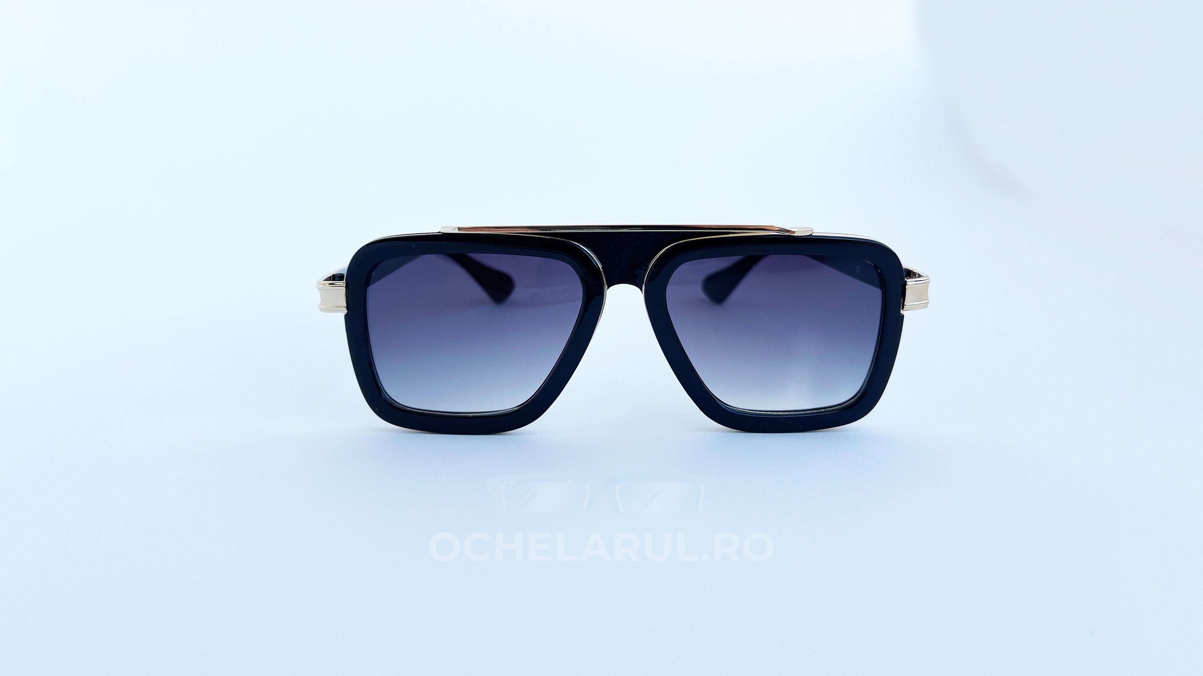 Ochelari de soare Dita LXN-EVO Style, rame negre cu accente aurii și protecție UV400.