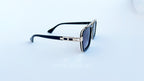 Ochelari de soare Dita LXN-EVO Style, negru, UV400, detalii aurii pe brațe.