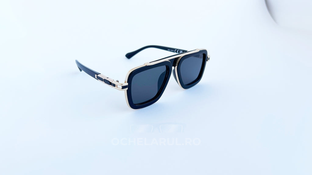 Ochelari de soare Dita LXN-EVO Style negri cu detalii aurii, protecție UV400 pentru bărbați.