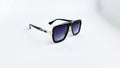 Ochelari de soare Dita LXN-EVO Style cu paduri nazale - Rama neagra-aurie - Lentile violet degrade - Prezentare produs