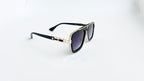 Ochelari de soare Dita LXN-EVO Style cu paduri nazale - Rama neagra-aurie - Lentile violet degrade - Vedere laterala