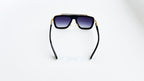 Ochelari de soare Dita LXN-EVO Style cu paduri nazale - Rama neagra-aurie - Lentile violet degrade - Vedere spate