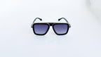 Ochelari de soare Dita LXN-EVO Style - Rama neagra-argintie - Lentile violet degrade - Vedere frontala