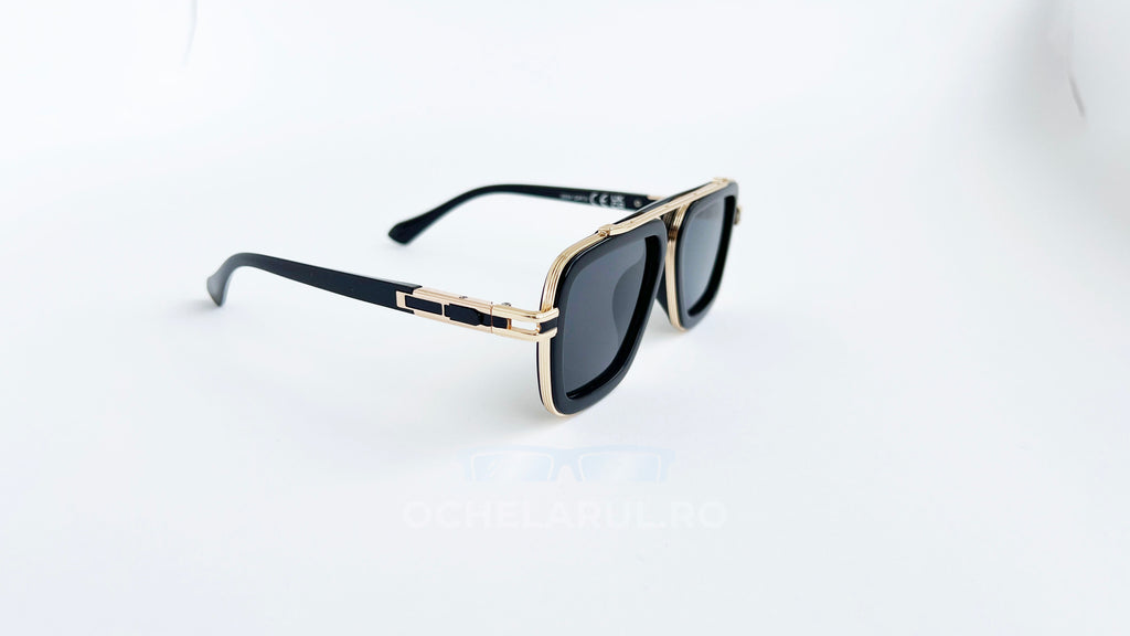 Ochelari de soare Dita LXN-EVO Style - Rama neagra-aurie - Lentile violet degrade - Vedere laterala