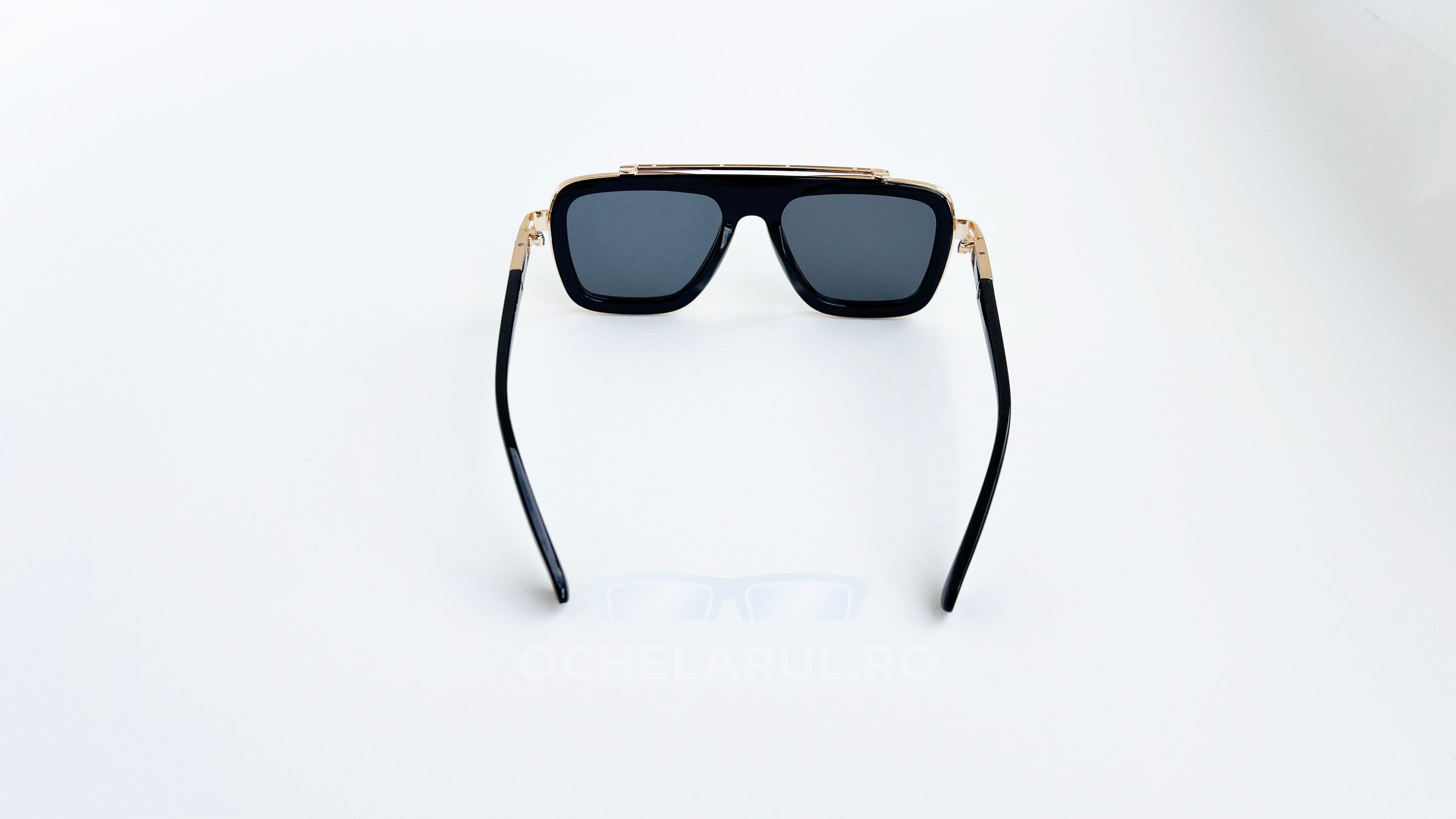 Ochelari de soare Dita LXN-EVO Style - Rama neagra-aurie - Lentile violet degrade - Vedere spate