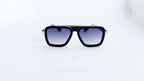 Ochelari de soare Dita LXN-EVO Style - Rama neagra-aurie - Lentile violet degrade - Vedere fata aproape