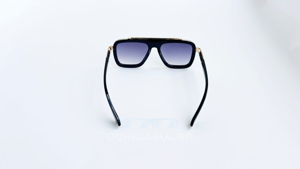 Ochelari de soare Dita LXN-EVO Style - Rama neagra-aurie - Lentile violet degrade - Vedere spate