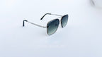 Ochelari de soare Dita Mach Six Style cu rame argintii și lentile verzi degrade, design modern pentru bărbați.