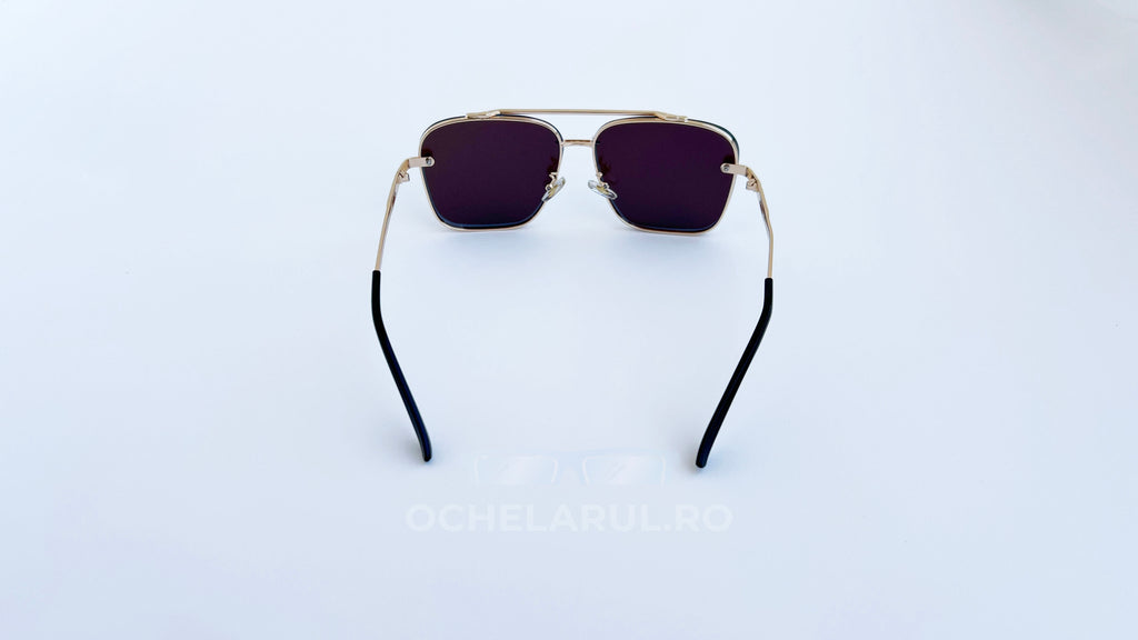 Ochelari de soare Dita Mach Six Style Oglindă cu rame aurii și lentile închise la culoare, design aviator masculin.