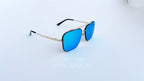 Ochelari de soare Dita Mach Six Style - Rama aurie, Lentile albastre oglinda - prezentare