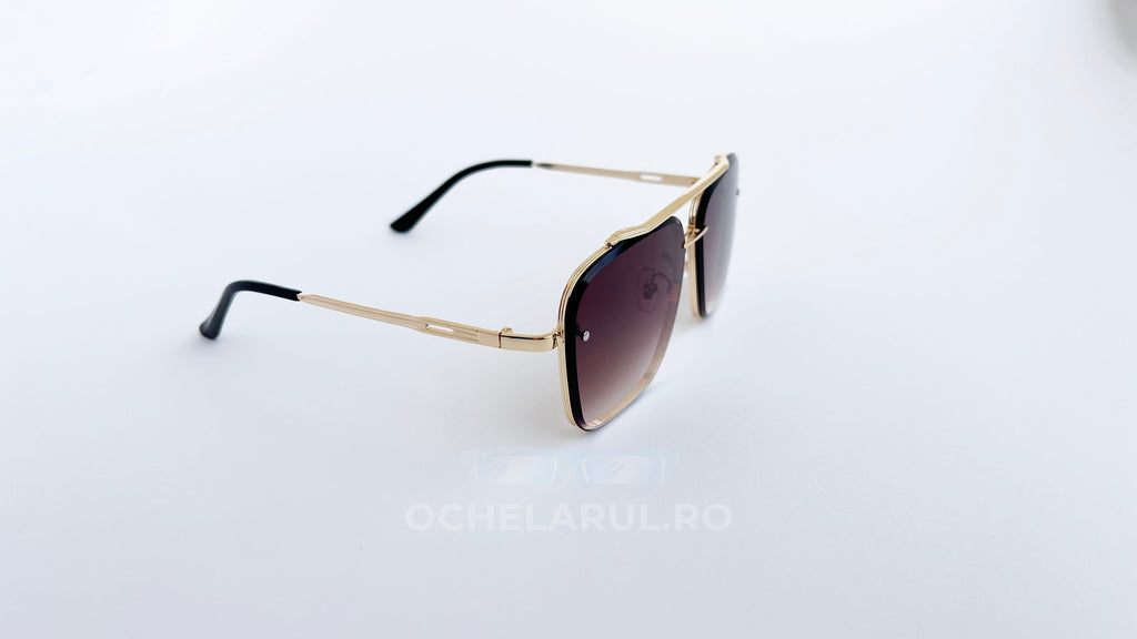 Ochelari de soare Dita Mach Six Style cu rame aurii și lentile maro în degrade, model elegant pentru bărbați.