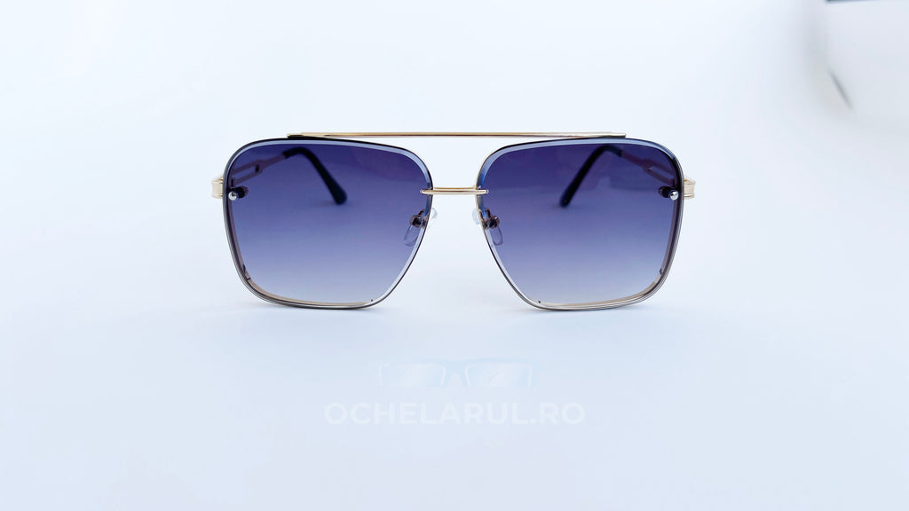 Ochelari de soare Dita Mach Six Style cu rame aurii și lentile violet degrade, model elegant pentru bărbați.