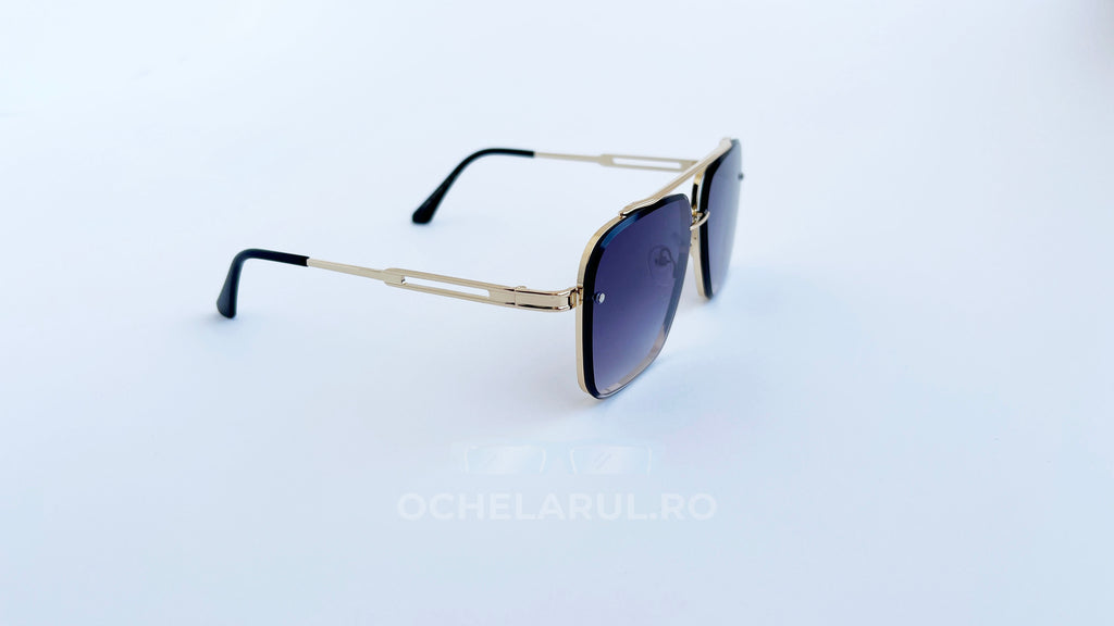 Ochelari de soare Dita Mach Six Style cu rame aurii și lentile violet degrade, design modern pentru bărbați.