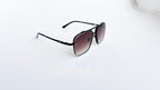 Ochelari de soare Dita Mach Six Style cu rame negre și lentile maro degrade, design masculin și elegant.