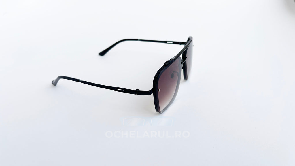 Ochelari de soare Dita Mach Six Style cu rame negre și lentile maro degrade, design masculin elegant.