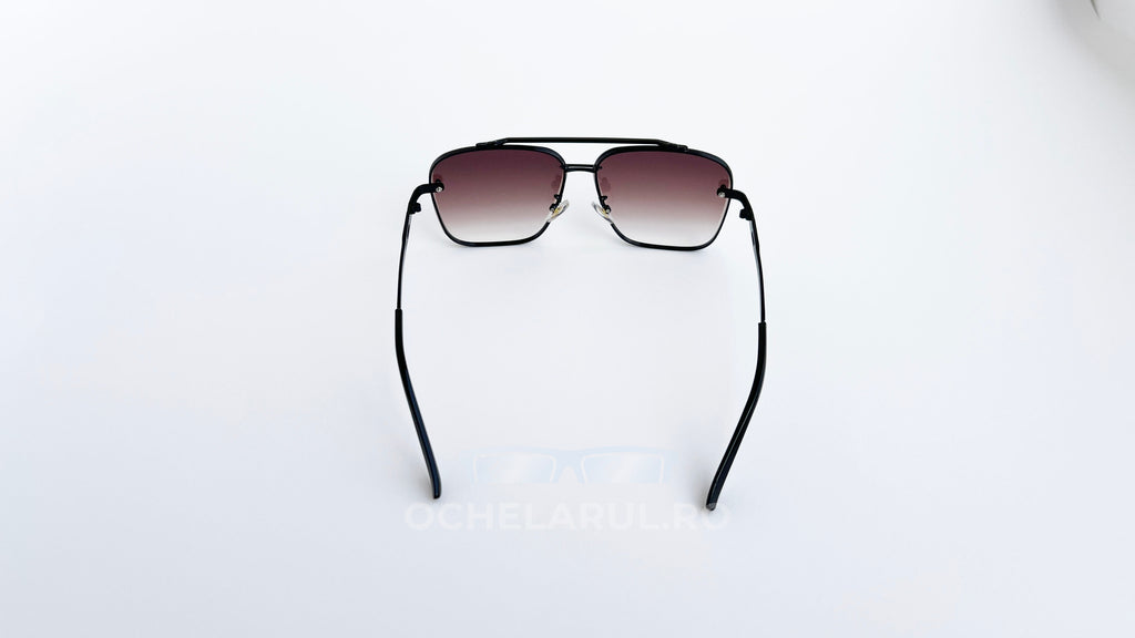 Ochelari de soare Dita Mach Six Style cu rame negre și lentile maro degrade, design modern pentru bărbați