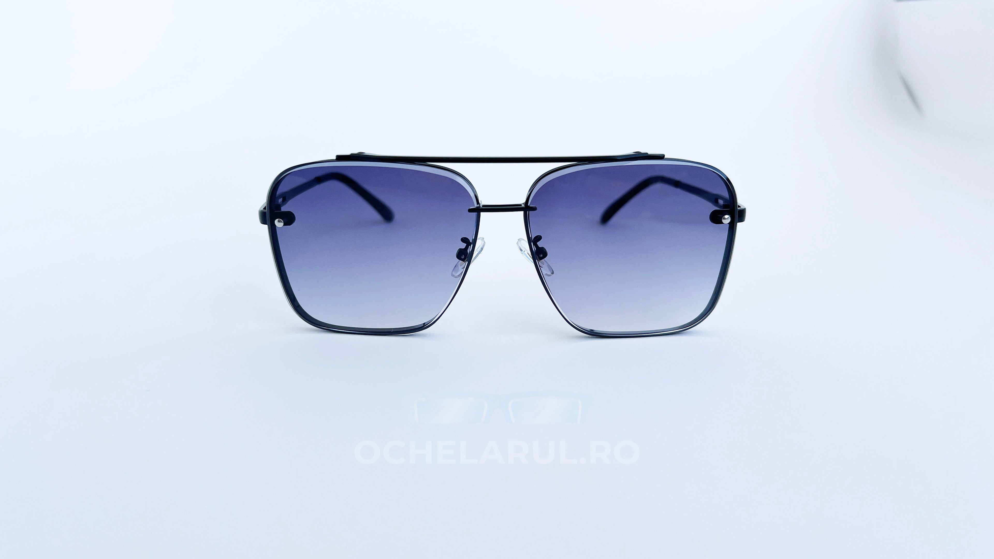 Ochelari de soare Dita Mach Six Style - Rama neagra, Lentile violet degrade - vedere fata aproape